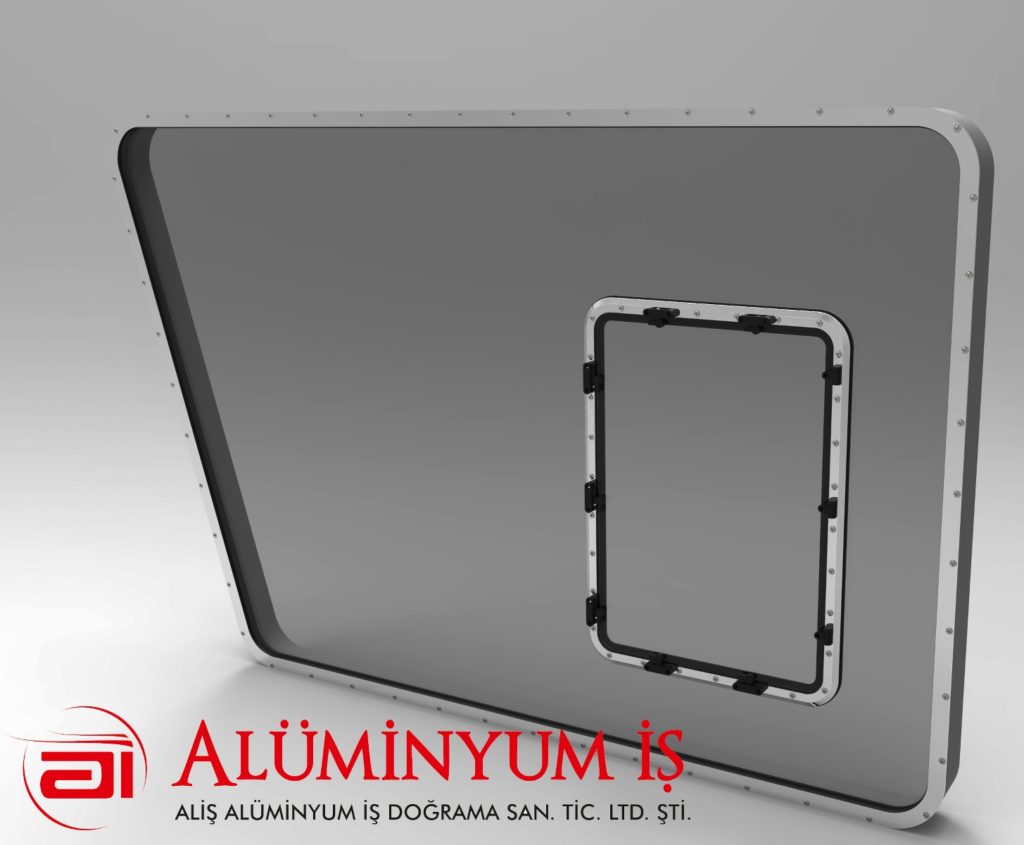 ALUMINUM FRAME IN THE MIDDLE OF THE GLASS